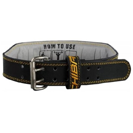 Cinturón Leather Training  Black/Gold (Chiba)