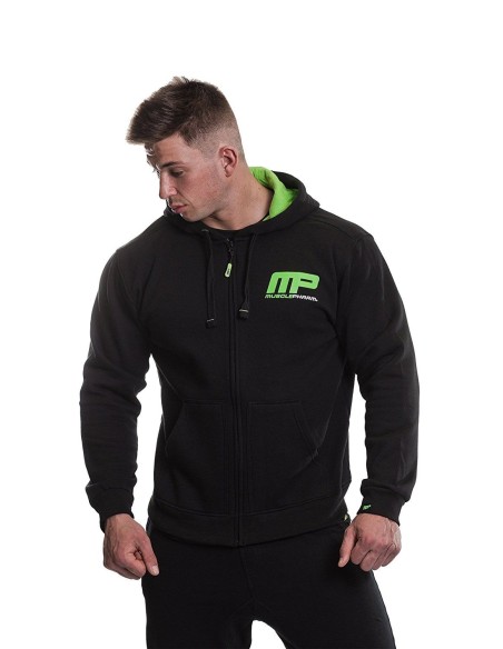MENS HOODIE - SUDADERA CON CAPUCHA HOMBRE COLOR NEGRO - (Musclepharm)