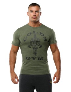 CAMISETA MUSCLE JOE HOMBRE COLOR ARMY -VERDE MILITAR (GOLD´S GYM) - (Gold's Gym)