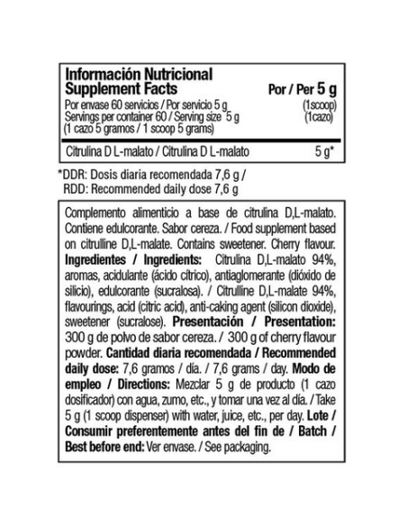 ONE RAW L-Citrulline Malate 300G (Zoomad Labs)