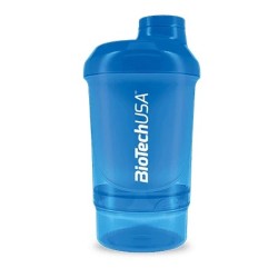 Shaker Mezclador Wave+Nano  2 Compartimentos 300ML+150ML (BioTechUSA)