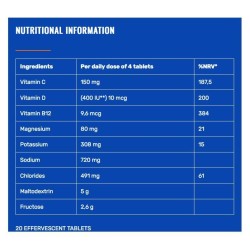 Electrolitos Reload & Vitamina Limón/Lima 20Comp. Efervescentes (Fast & Up) 2